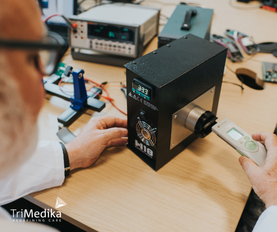 Engineer using TRITEMP non contact thermometer